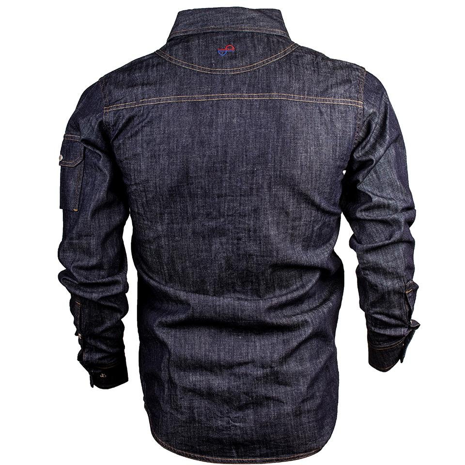 Tunic Denim Double Pocket Shirt For Men - Image 2