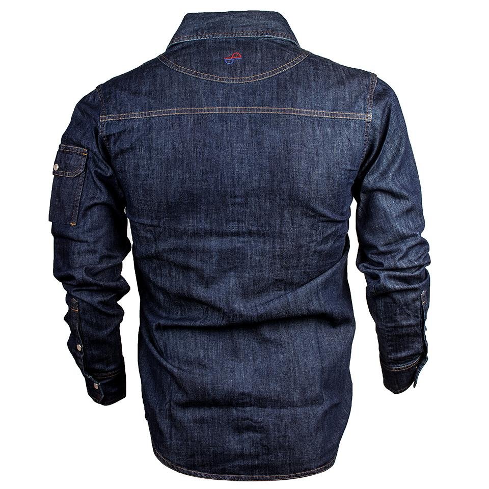 Tunic Denim Double Pocket Shirt For Men - Image 5