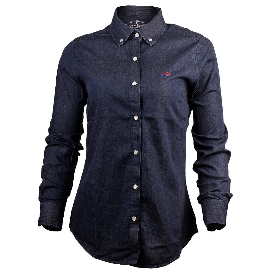 Tunic Denim No Pocket Shirt For Women - Image 3