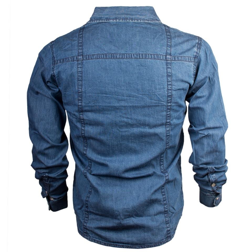 Denim No Pocket Shirt For Men - Image 2