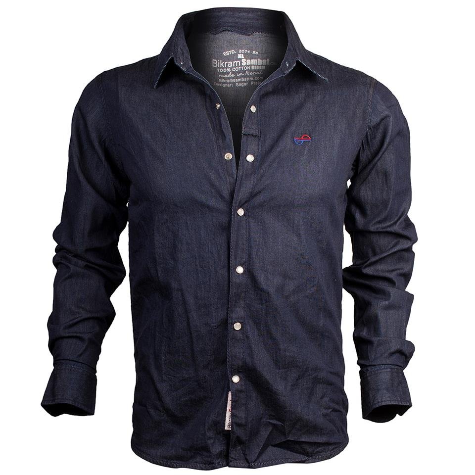 Denim No Pocket Shirt For Men - Image 5